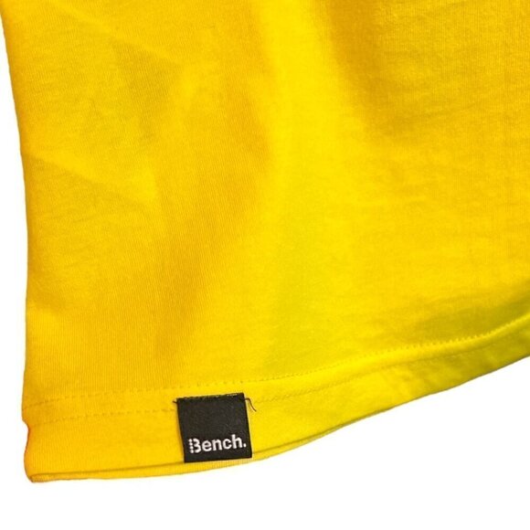Bench Women's Baby T Shirt Capped Sleeves Soft Bright Yellow Graphic Tee Size XS - Picture 4 of 7